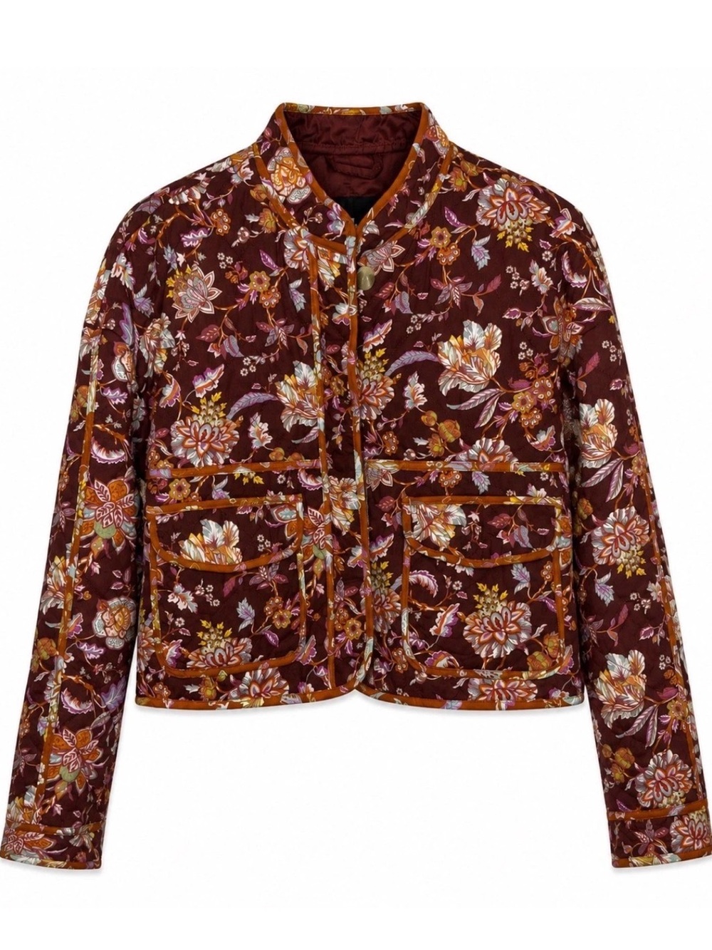 7 FOR ALL MANKIND QUILTED JACKET FLORAL PRINT SIZE SMALL NEW WITH TAGS